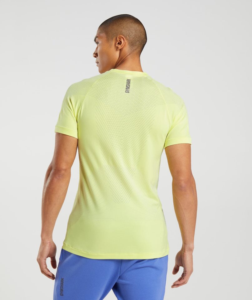 Men's Gymshark Apex Seamless T-Shirts Yellow | CA 6N8D05